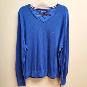 Tommy Hilfiger Cotton Silk Men's Blue Pullover Sweater Size 2XL